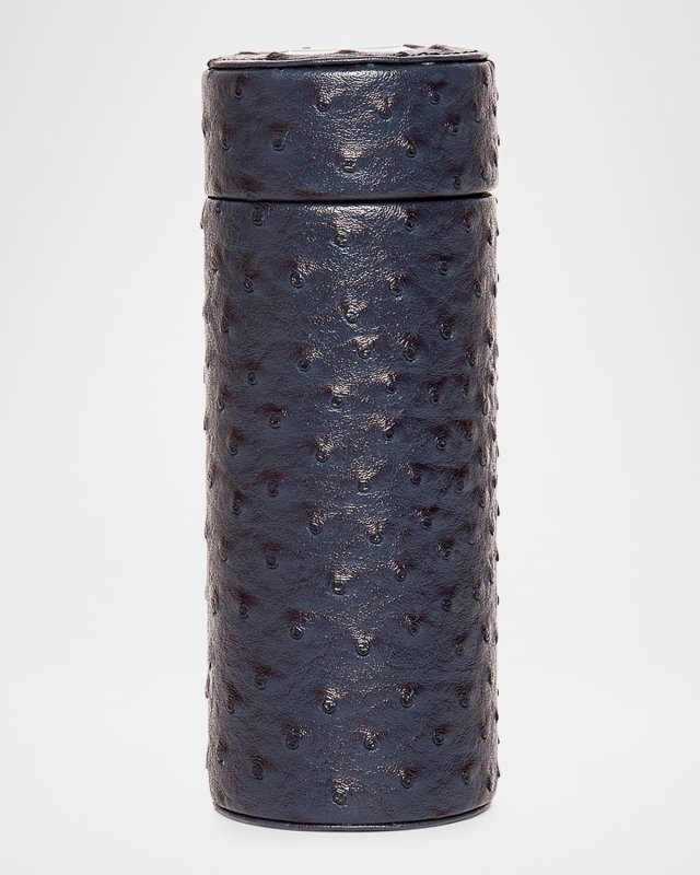 Ostrich Vegan Leather Travel Cigar Humidor